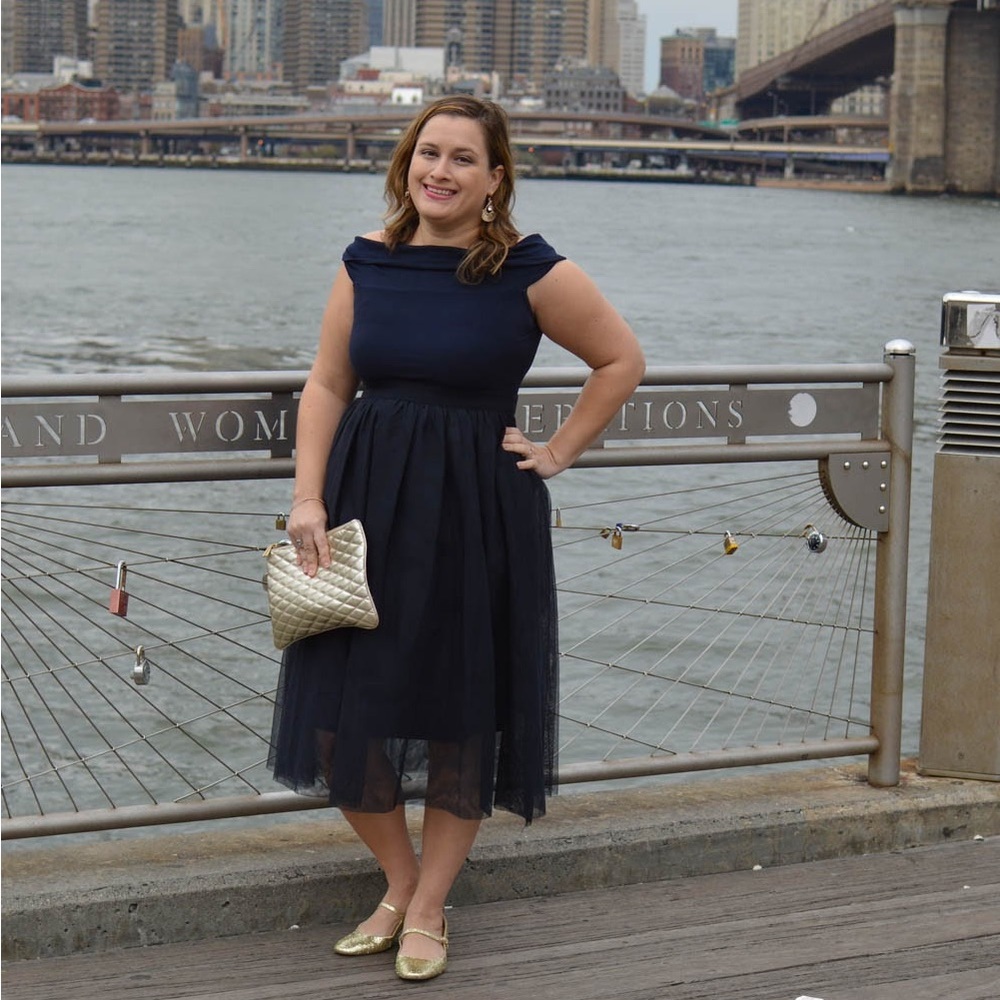 Navy cocktail dress